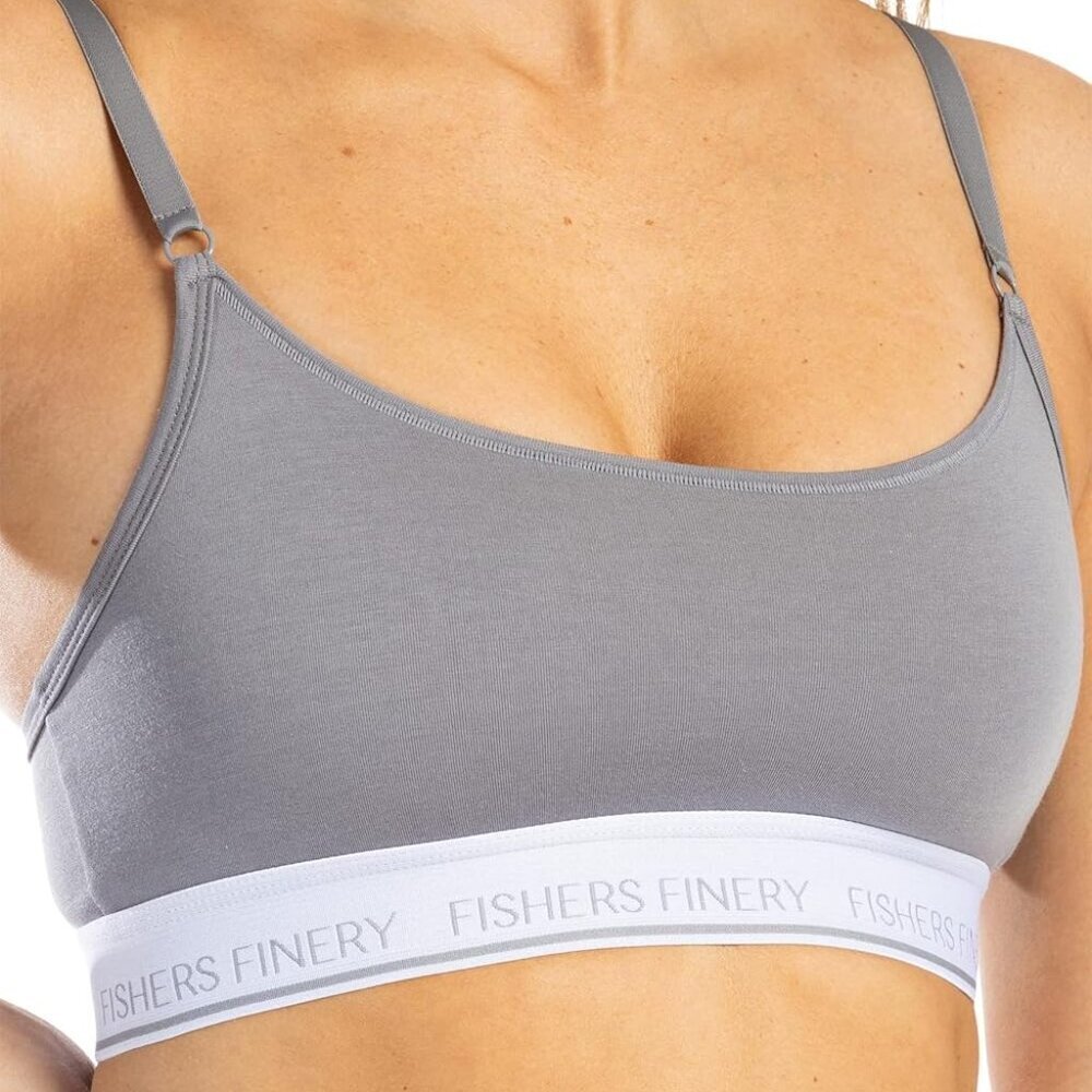 Sky Gray Women's Light Support Adjustable Spaghetti Strap Bralette - Full Covera